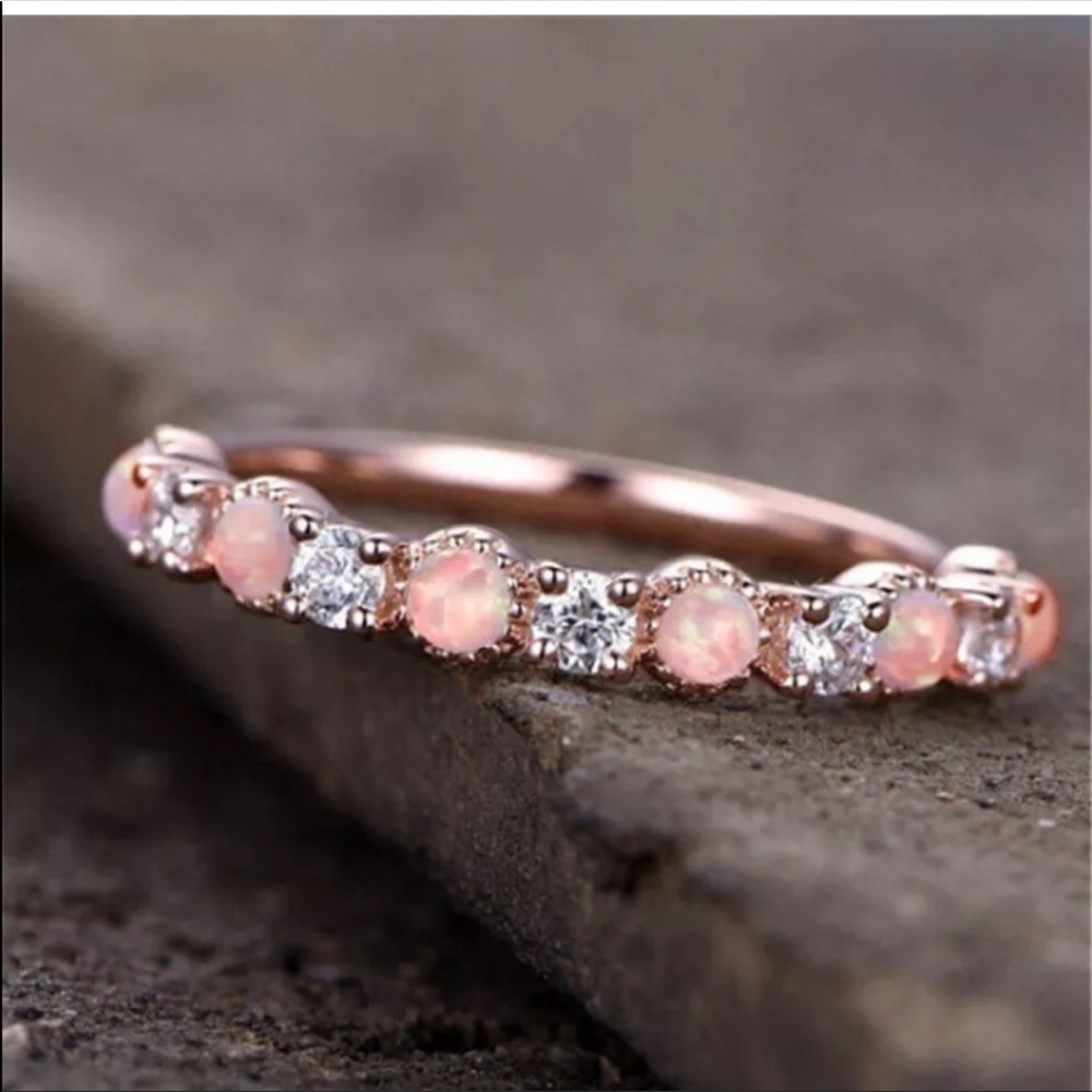 ❣️❣️Last One❣️❣️ Gold Pink Opal Ring - Picture 4 of 5